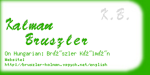 kalman bruszler business card